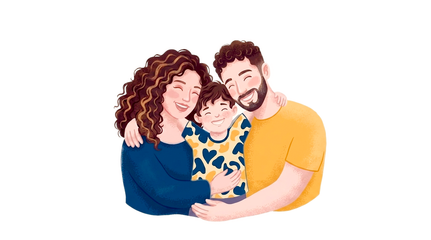 Familia compartiendo un momento cálido y feliz